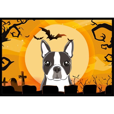 Jensendistributionservices Halloween Boston Terrier Indoor & Outdoor Mat, 18 x 27 in. MI2556846